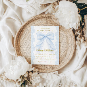 Invitación Algo azul Diseño de cinta de encaje elegante