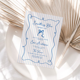 Invitación Algo Azul Esquiador Marco Doble Ducha Británica