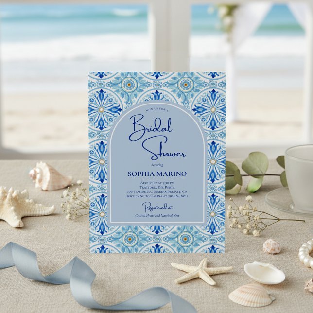 Invitación Algo Azul Fiesta de Despedida de Soltera Costera A (Subido por el creador)