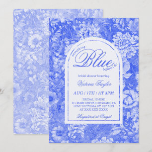 Invitación Algo Azul Floral Ducha Nupcial