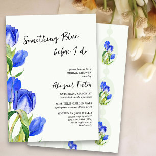 Invitación Algo Azul Flores de Tulipán de Primavera Despedida