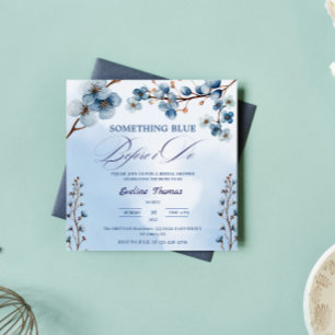 Invitación Algo Azul Hago Brunch Floral Desayuno de Despedida