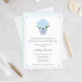 Invitación Algo Azul Hydrangea Jarrón de Jengibre Ducha de No
