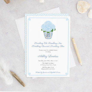 Invitación Algo Azul Hydrangea Jarrón de Jengibre Ducha de No