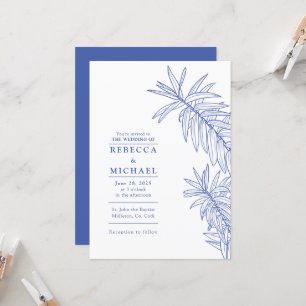 Invitación Algo azul Minimalista botánico