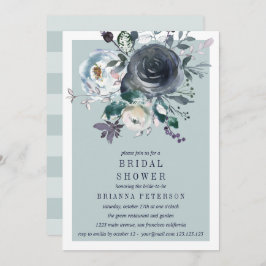 Invitación Algo azul | Peony Floral Bridal Shower