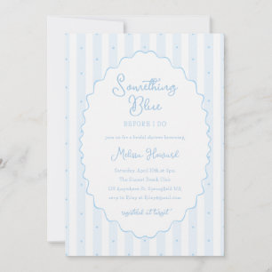 Invitación Algo Azul Regalo de Duchas Nupciales Dibujado a Ma