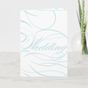 Invitación Algo Azul Remolinos Cristianos Bi-plegable Boda
