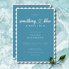 Invitación Algo Azul Romántico Moderno Antes de la Ducha Nupc
