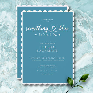 Invitación Algo Azul Romántico Moderno Antes de la Ducha Nupc
