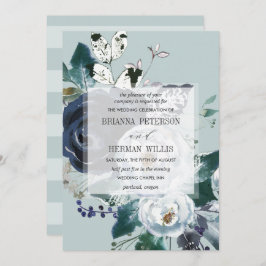 Invitación Algo boda de flores de Moda Blue Boho