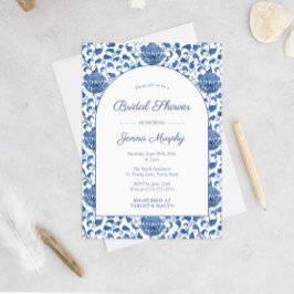 Invitación Algo de Blue Antique Chinoiserie Ducha de boda