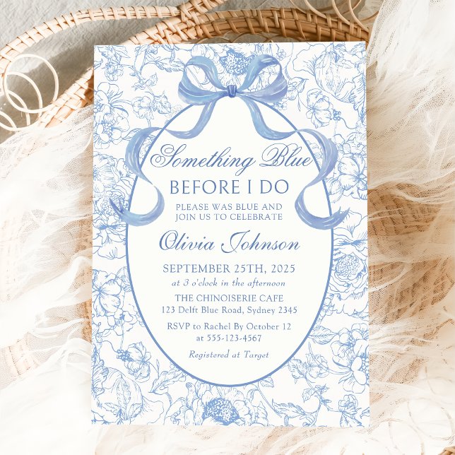 Invitación Algo de Blue Bow Chinoiserie Ducha de novias (Subido por el creador)