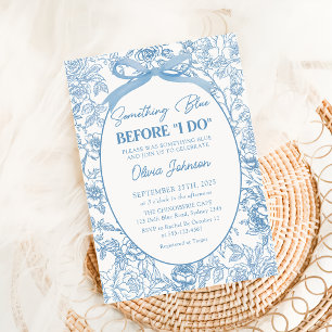 Invitación Algo de Blue Bow Chinoiserie Ducha de novias