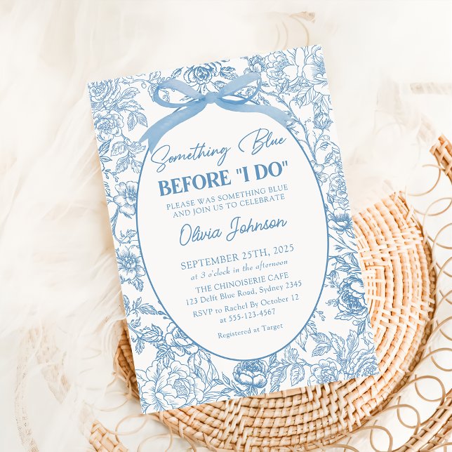 Invitación Algo de Blue Bow Chinoiserie Ducha de novias (Subido por el creador)