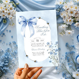 Invitación Algo de Blue Bow y Wildflower Bridal Shower