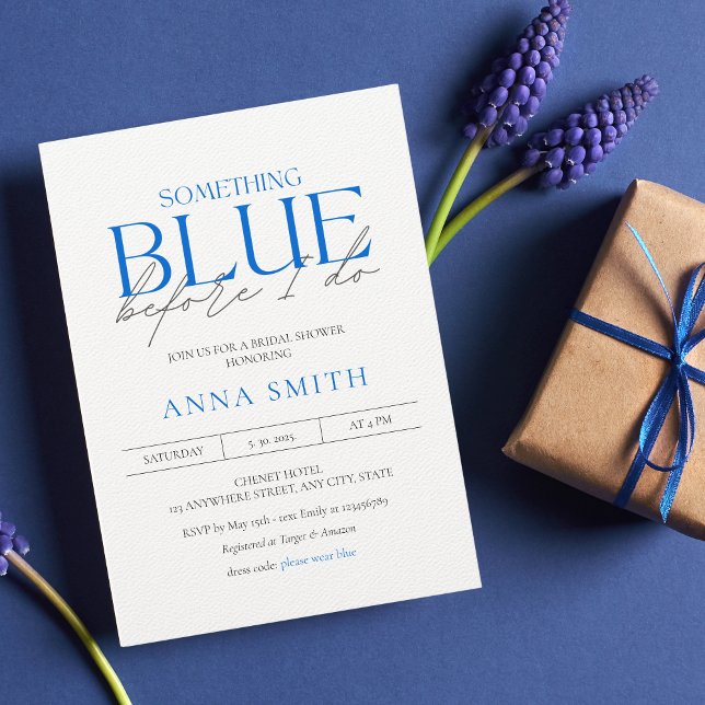 Invitación Algo de Blue Unique Bridal Shower (Subido por el creador)