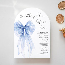 Invitación Algo de Blue Watercolor Bow Arch Ducha de Novias