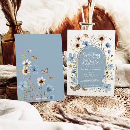 Invitación Algo de Blue Wildflower Garden Ducha de novia
