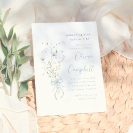 Invitación Algo de ducha azul de flores silvestres