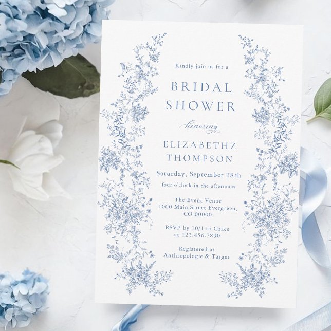 Invitación Algo de ducha azul de novia (Subido por el creador)