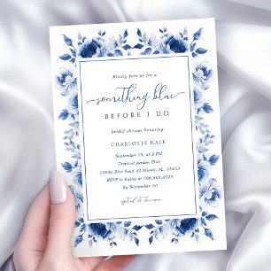 Invitación Algo de ducha azul de novia
