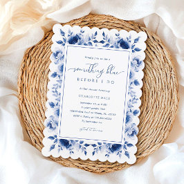 Invitación Algo de ducha azul de novia