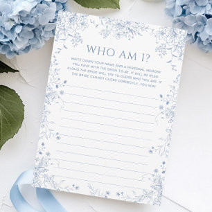Invitación Algo de ducha de novia azul adivina quién es la ta