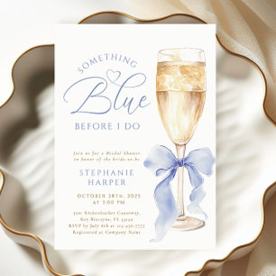 Invitación Algo de ducha de novia azul Bow