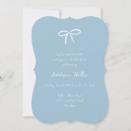 Invitación Algo de ducha de novia azul Bow