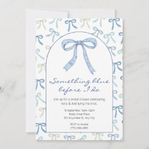 Invitación Algo de ducha de novia con cinta azul