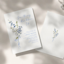 Invitación Algo de Flor Azul Flora Silvestre Bouquet Ducha de