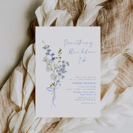 Invitación Algo de Flor Azul Flora Silvestre Bouquet Ducha de