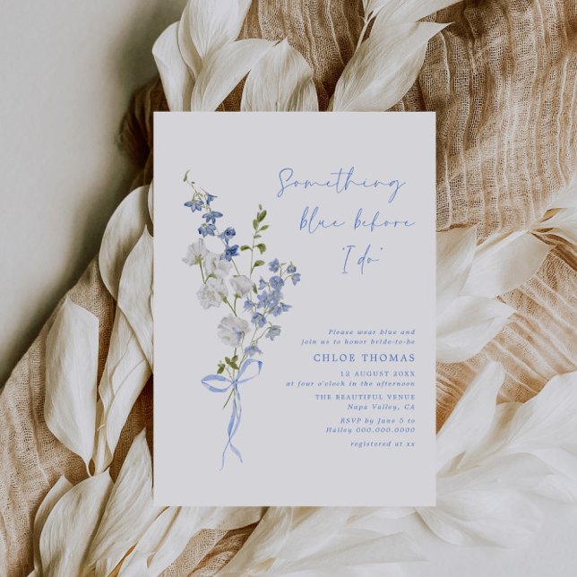 Invitación Algo de Flor Azul Flora Silvestre Bouquet Ducha de (Subido por el creador)