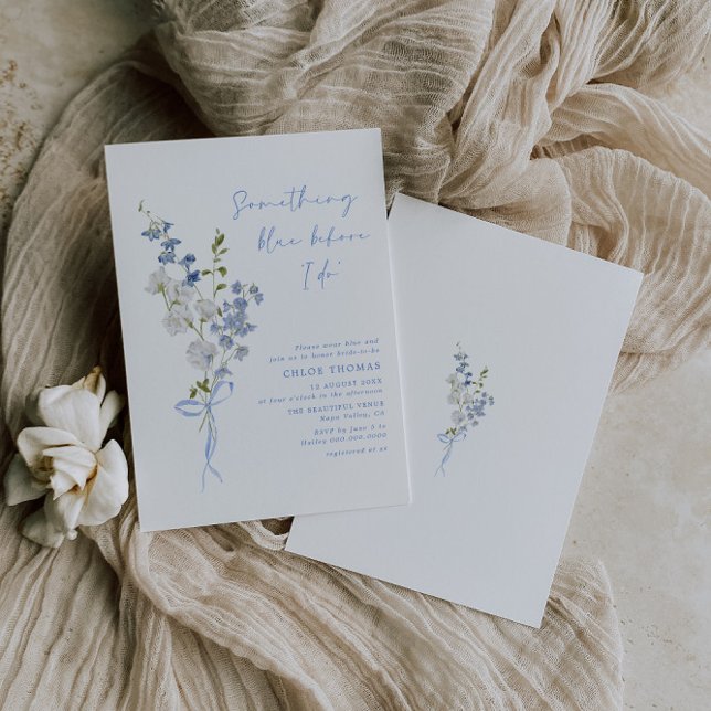 Invitación Algo de Flor Azul Flora Silvestre Bouquet Ducha de (Subido por el creador)