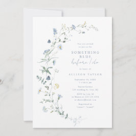 Invitación Algo de la ducha nupcial de Boho Blue Wildflower