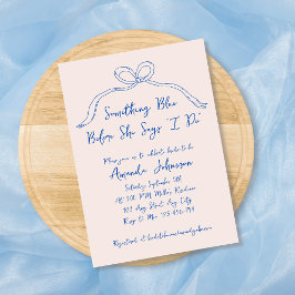 Invitación Algo de la mano azul dibujado en la ducha de novia