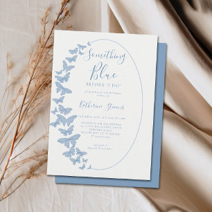 Invitación Algo de las mariposas azules Moda Boho Ducha de no