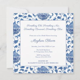 Invitación Algo de Moda azul Chinoiserie Bridal Shower