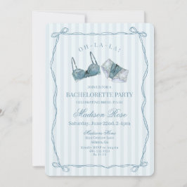 Invitación Algo de Ropa Interior de Encaje Azul para Despedid