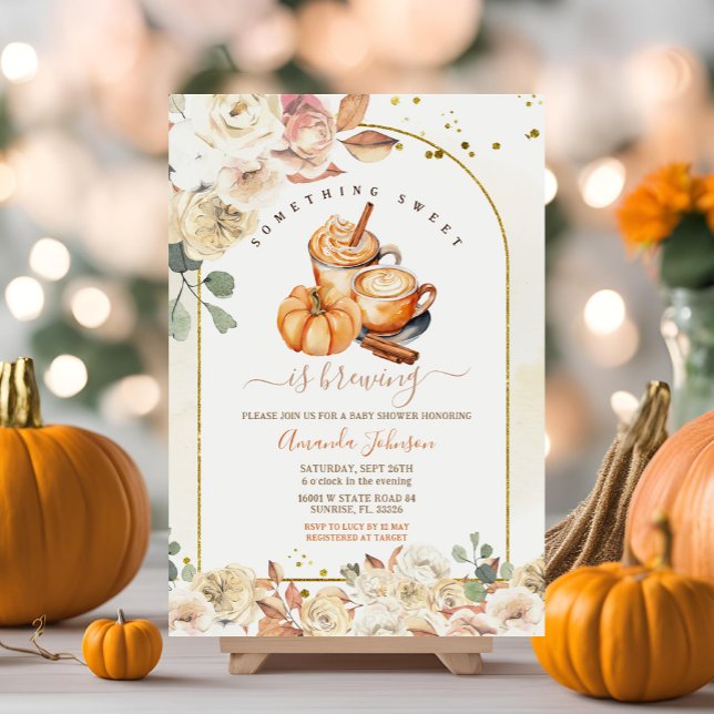 Invitación Algo Dulce Es La Elaboración De Baby Shower Gold F (Subido por el creador)