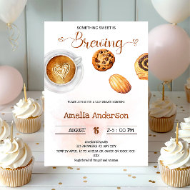 Invitación Algo dulce es preparar Baby Shower acuarela