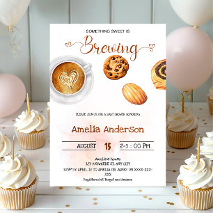 Invitación Algo dulce es preparar Baby Shower acuarela