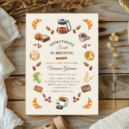 Invitación Algo Dulce se está Preparando | Baby Shower de Caf