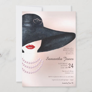 Invitación Algo Elegante en el collar de la Perla Ducha Brida