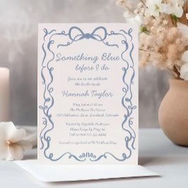Invitación Algo Floral Azul Antes De Hacer Ducha Británica