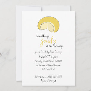 Invitación Algo Gouda En Camino Ruedas De Queso Baby Shower