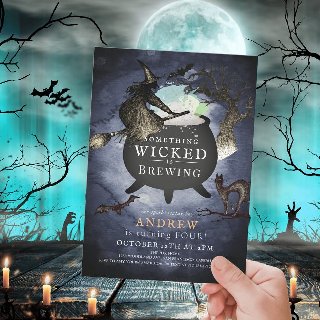 Invitación Algo malvado preparando Halloween NT cumpleaños (Subido por el creador)