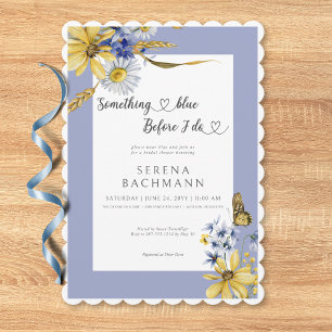 Invitación Algo Rústico Azul Antes De Hacer Ducha Británica