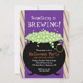 Invitación Algo se está preparando, cacerola de brujas, fiest
